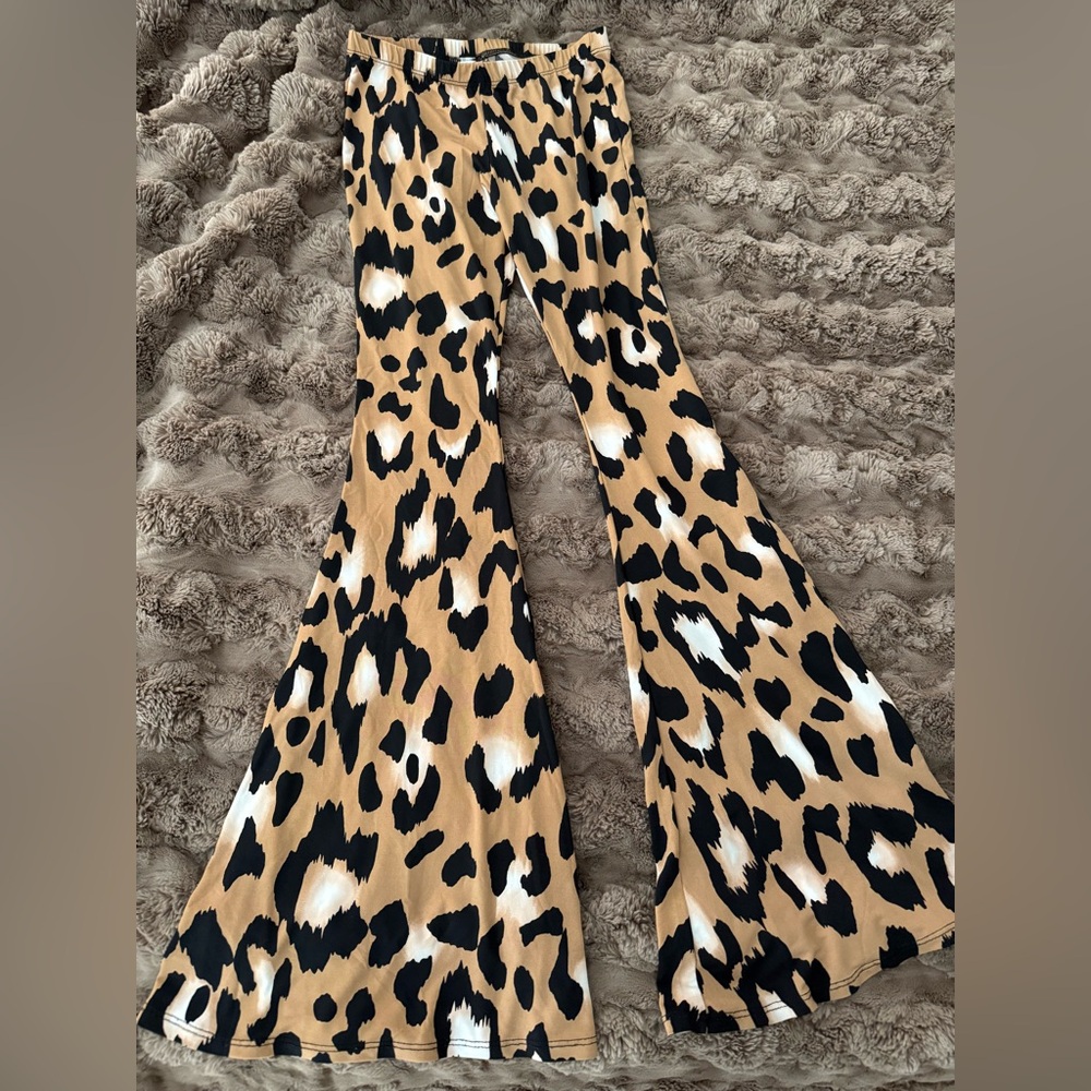 Leopard Print Flared Pants